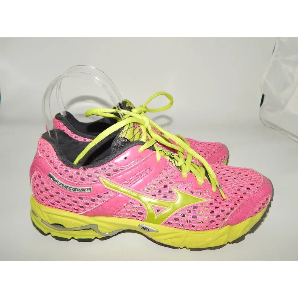 Mizuno Wave Precision 13 Women Sneaker Size 8 Pink Green - Picture 7 of 8